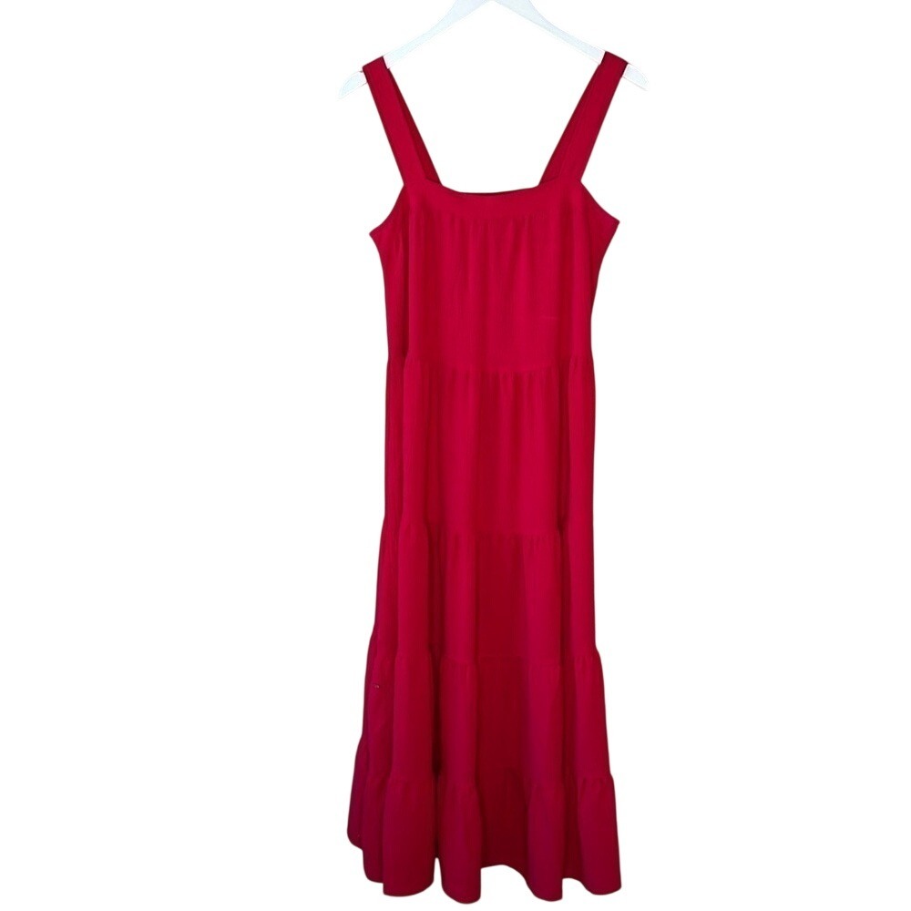 NWT Max‎ Studio Red Tiered Maxi Dress Size XS